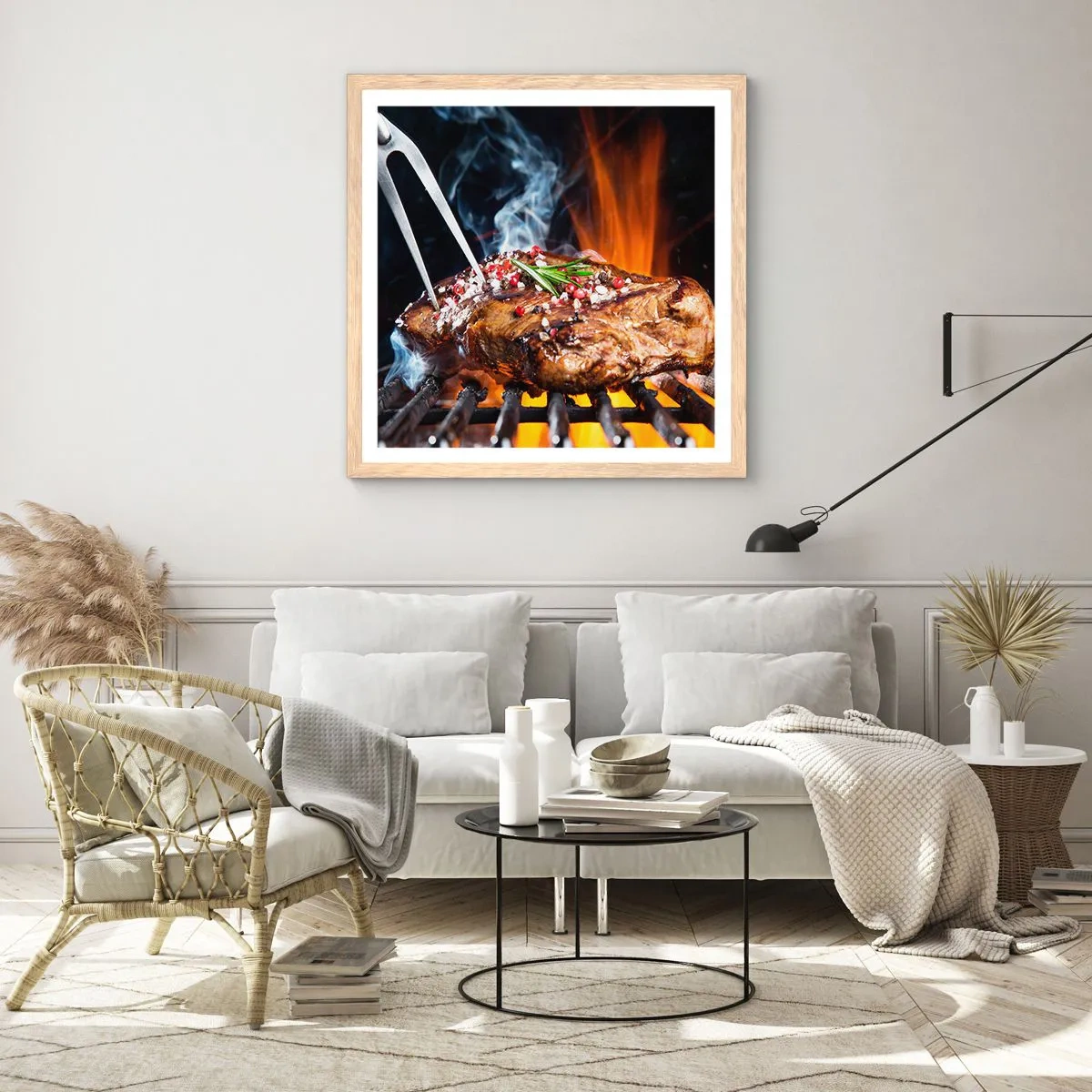 Affiche dans un chêne clair - Poster - Juteux et parfumé - 30x30 cm