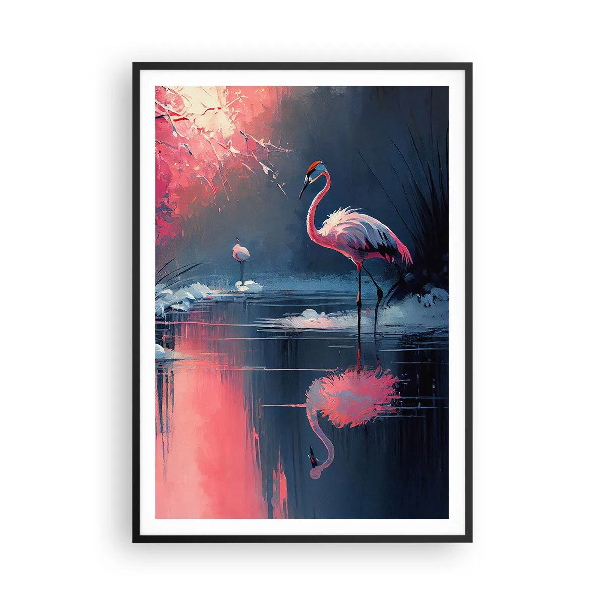 Affiche dans un cadre noir - Poster - La retraite d'un oiseau - 70x100 cm