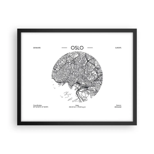 Affiche dans un cadre noir - Poster - Anatomie d’Oslo - 50x40 cm