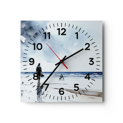 Horloge murale - Pendule murale - Conversation avec la mer - 30x30 cm