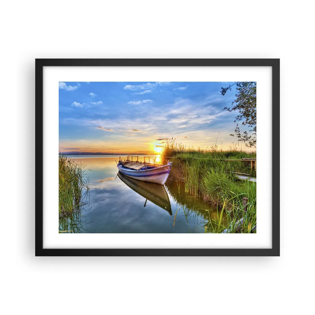 Affiche dans un cadre noir - Poster - La crique où les rêves deviennent réalité - 50x40 cm
