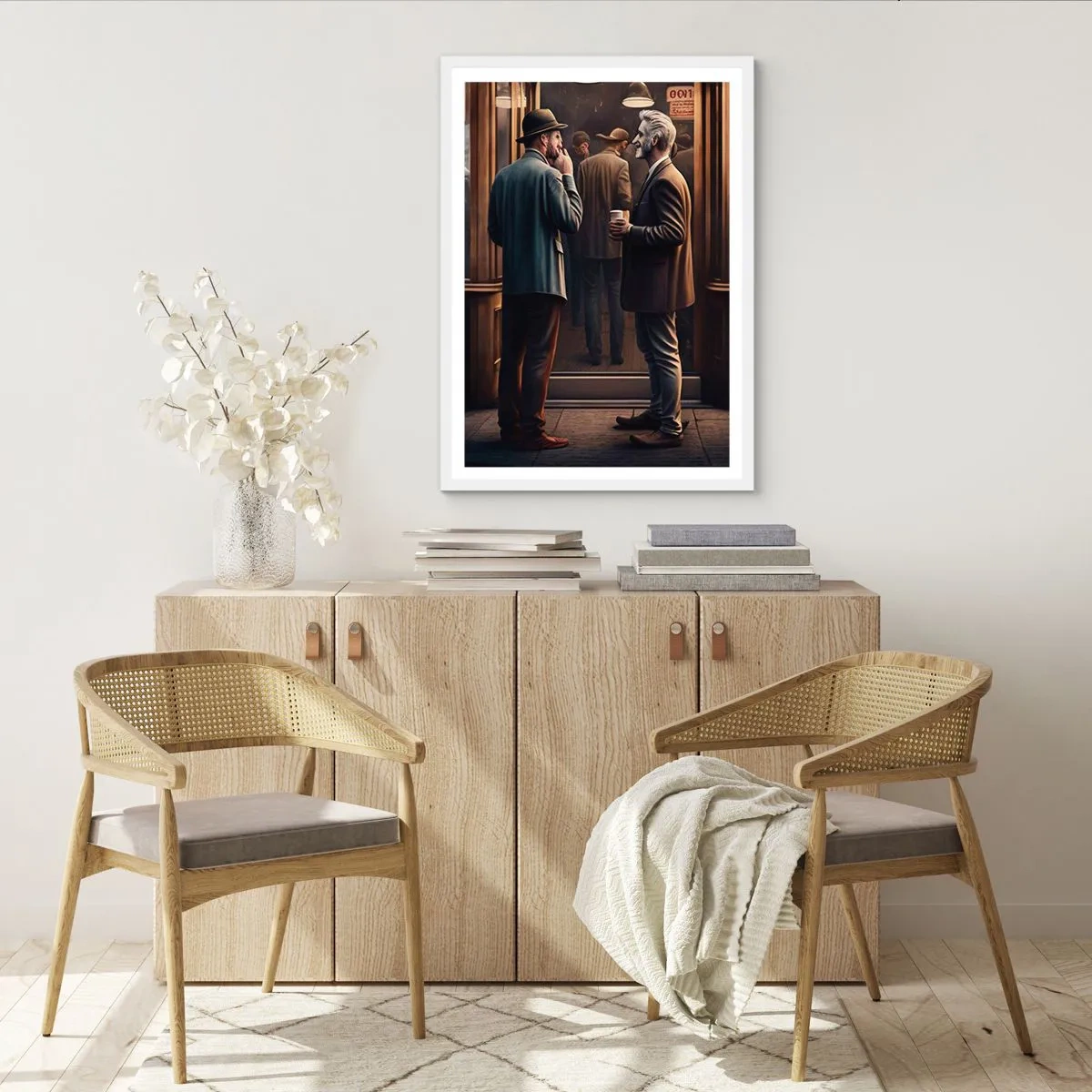 Affiche dans un cadre blanc - Poster - Bon moment de la journée - 70x100 cm