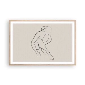 Affiche dans un chêne clair - Poster - Croquis intime - 91x61 cm