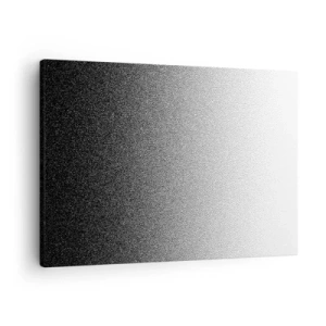 Impression sur toile - Image sur toile - Dégradé minimaliste noir et blanc en pointillé - 70x50cm - Du coté de la lumière - Décoration murale moderne pour le salon et la chambre ARTTOR