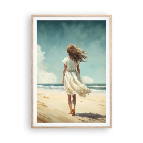 Affiche dans un chêne clair - Poster - Pour rencontrer le soleil et le vent - 70x100 cm