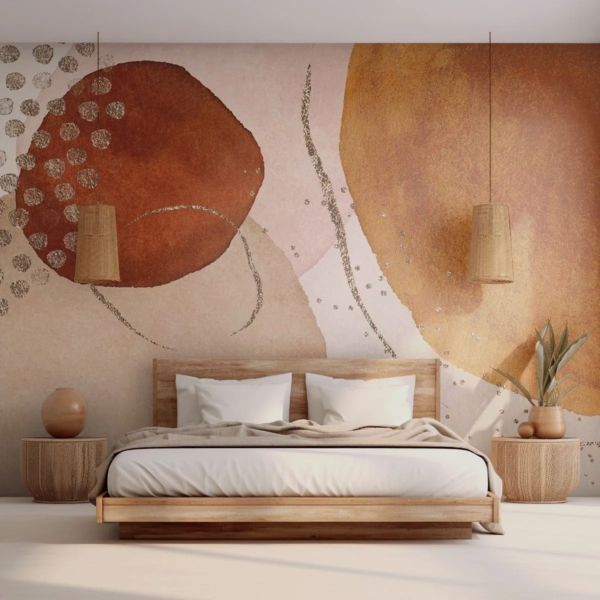 Papier Peint Autocollant Deluxe Sticker - Rondeur et mouvement - Abstraction, Morceau, Modèle moderne - 250x175 cm