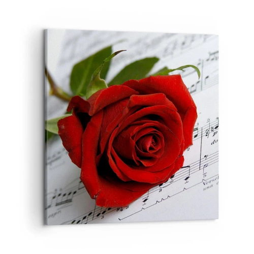 Impression sur toile - Image sur toile - Musique des sentiments en écarlate - 50x50 cm