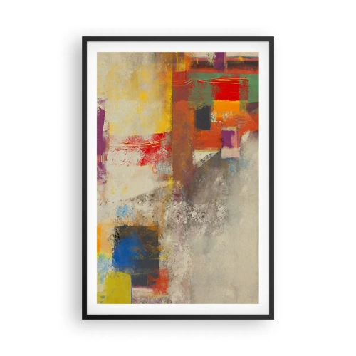 Affiche dans un cadre noir - Poster - Géométrie des couleurs - 61x91 cm