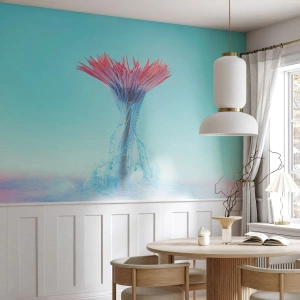 Papier Peint Photo Premium Sand - Composition florale moderne avec effets d'eau - 100x70cm - Dans une étreinte vivifiante - Décoration murale moderne pour le salon et la chambre ARTTOR