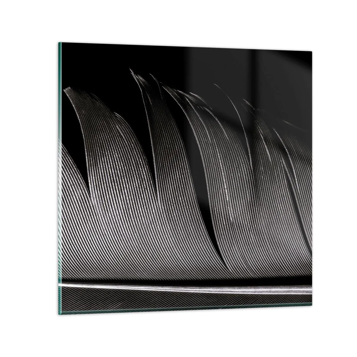 Impression sur verre - Image sur verre - La plume – un design magnifique - 40x40 cm