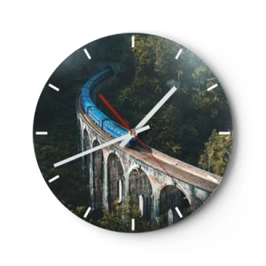 Horloge murale - Pendule murale - Train nature - 40x40 cm