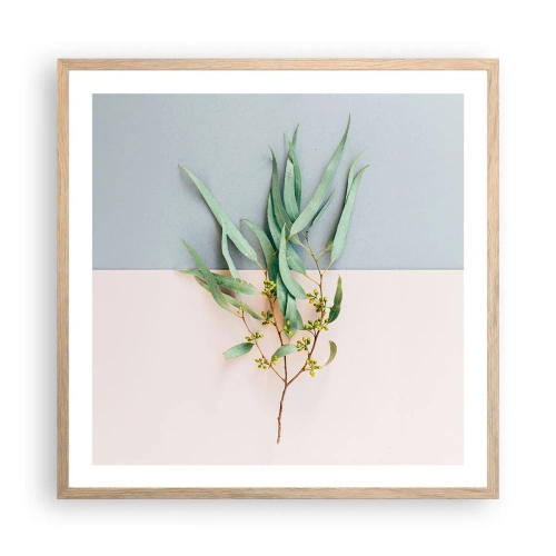 Affiche dans un chêne clair - Poster - Subtilité pastel - 60x60 cm