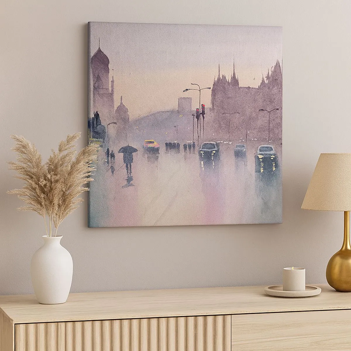 Impression sur toile - Image sur toile - Dans une brume pluvieuse - 30x30 cm