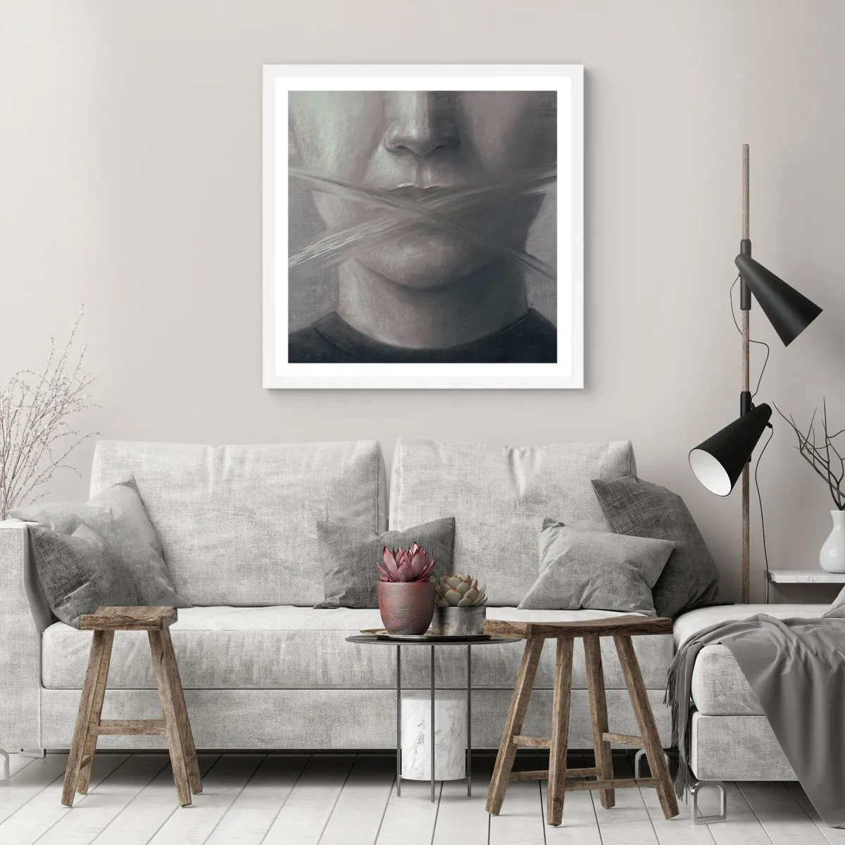 Affiche dans un cadre blanc - Poster - Sans mot - 30x30 cm