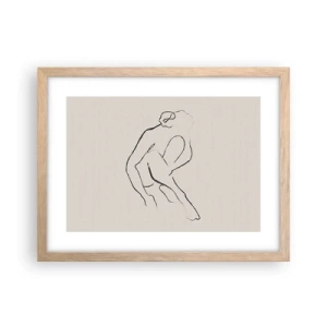 Affiche dans un chêne clair - Poster - Croquis intime - 40x30 cm