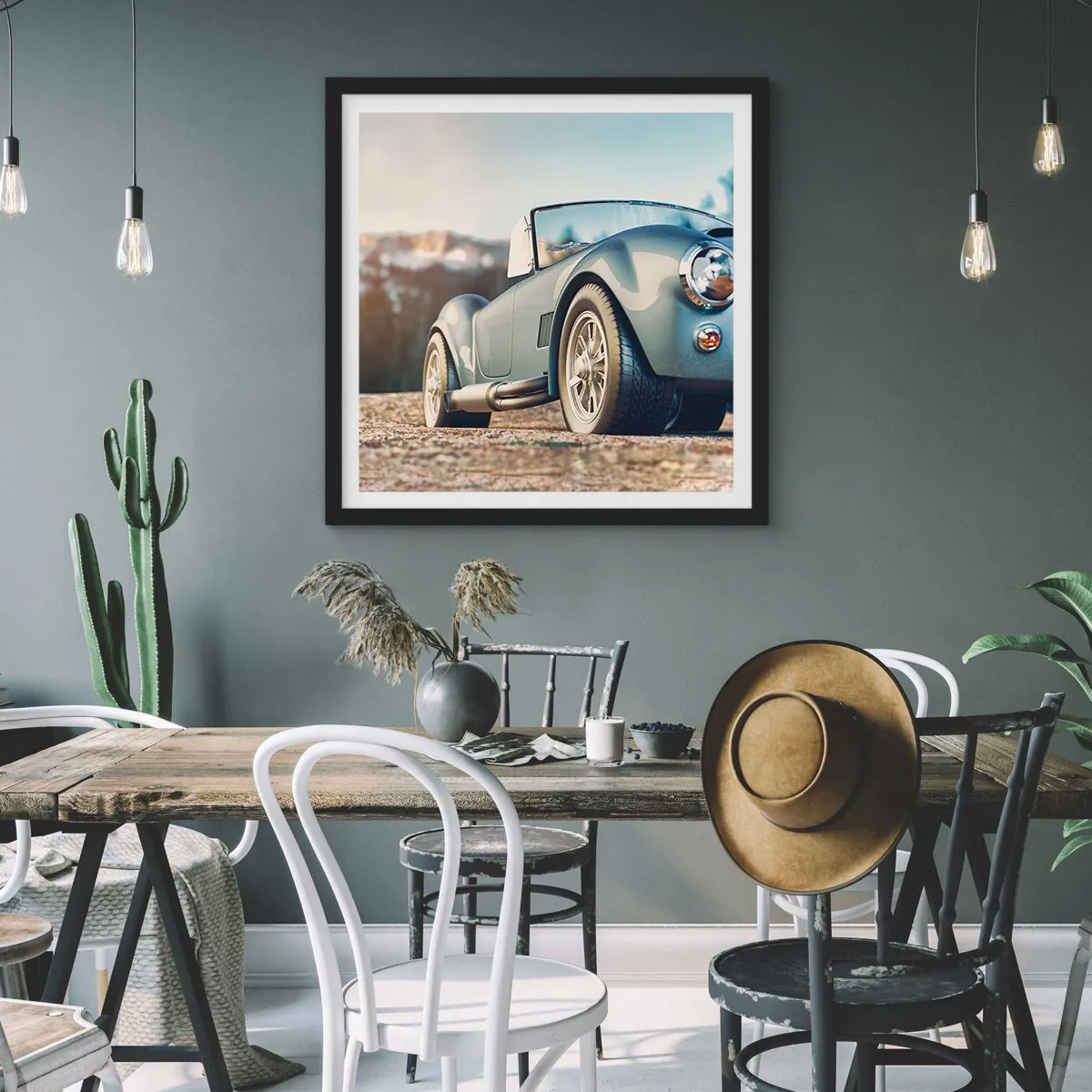 Affiche dans un cadre noir - Poster - Ce qui compte c'est le style - 40x40 cm