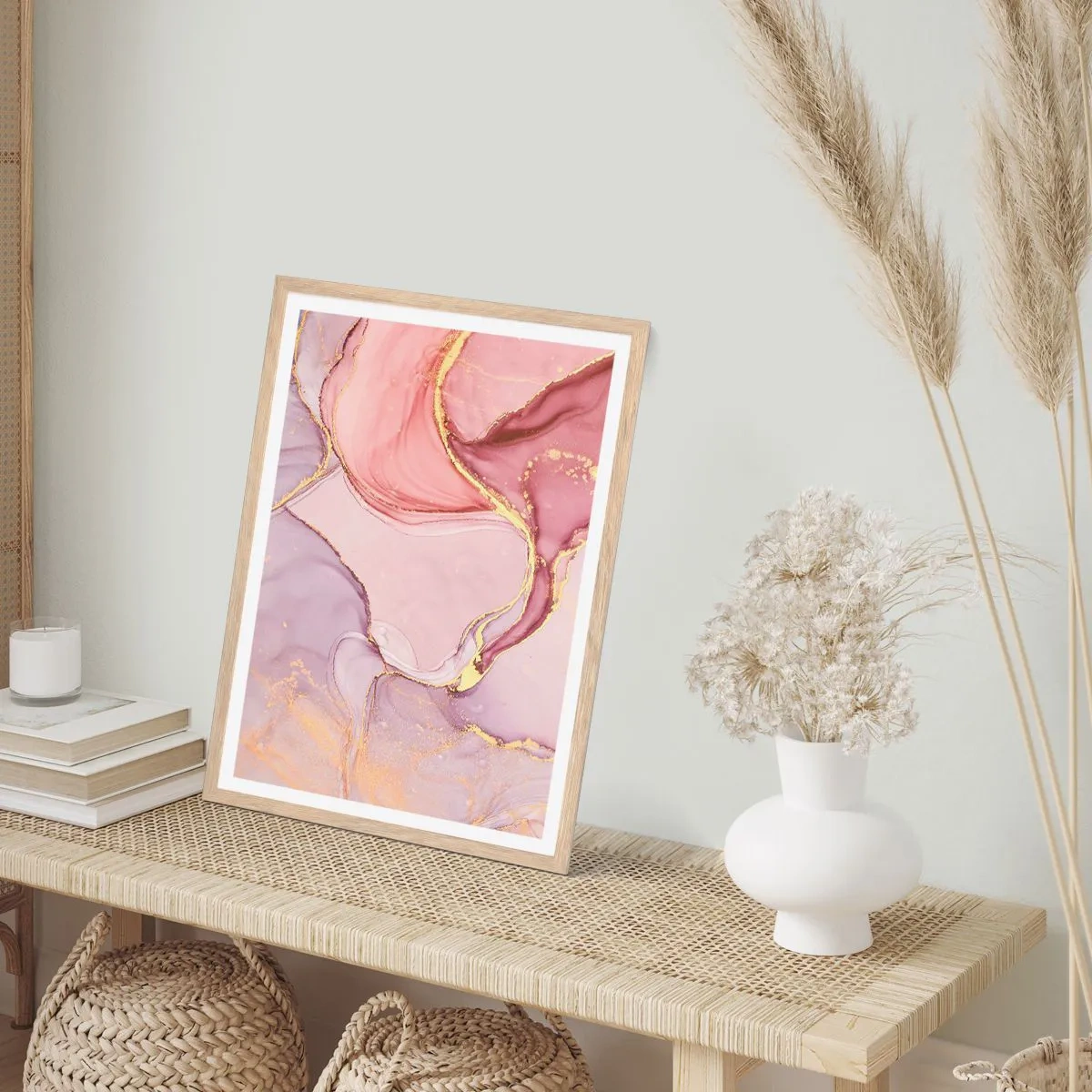 Affiche dans un chêne clair - Poster - Caresse de couleurs - 70x100 cm