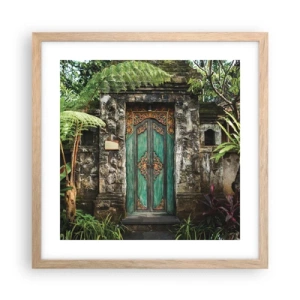 Affiche dans un chêne clair - Poster - Porte vers un monde exotique - 40x40 cm
