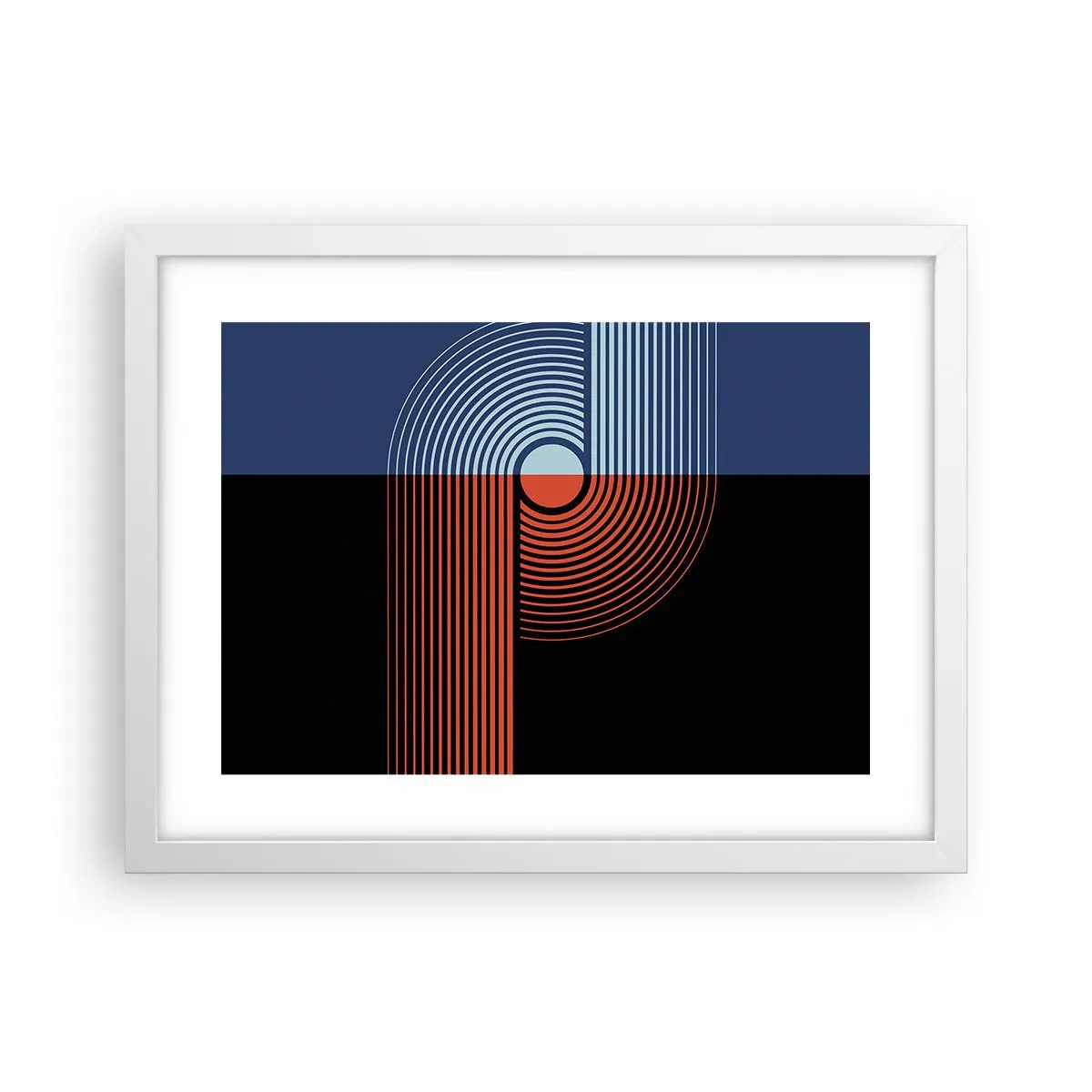 Affiche dans un cadre blanc - Poster - Dans une étreinte géométrique - 40x30 cm