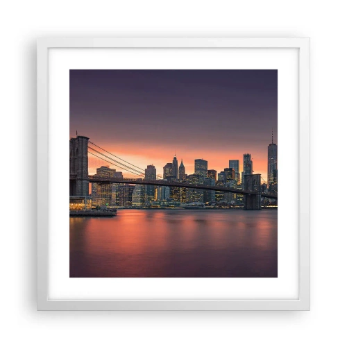 Affiche dans un cadre blanc - Poster - Immergé dans le silence lilas - 40x40 cm