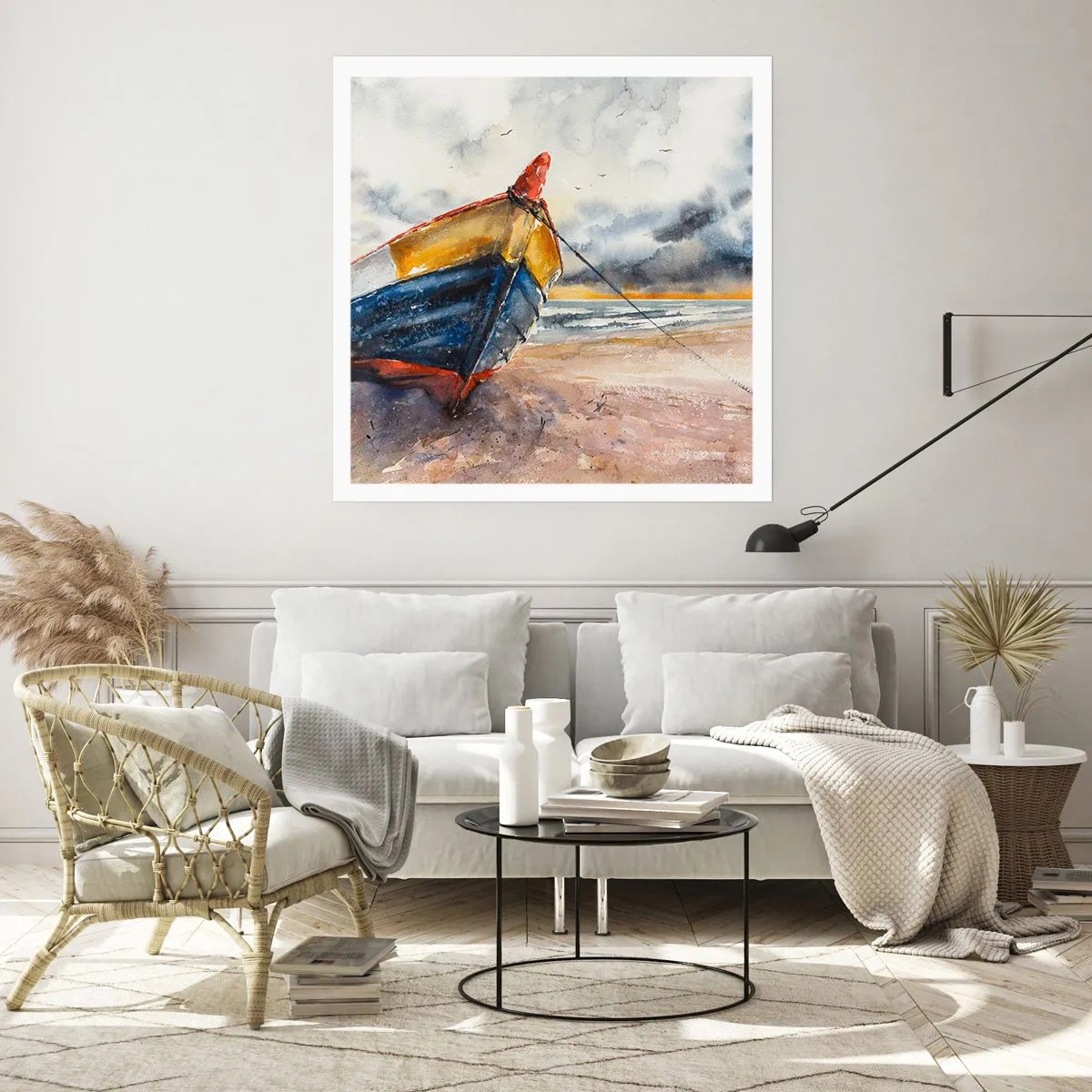 Affiche - Poster - Repos sur le rivage - 30x30 cm