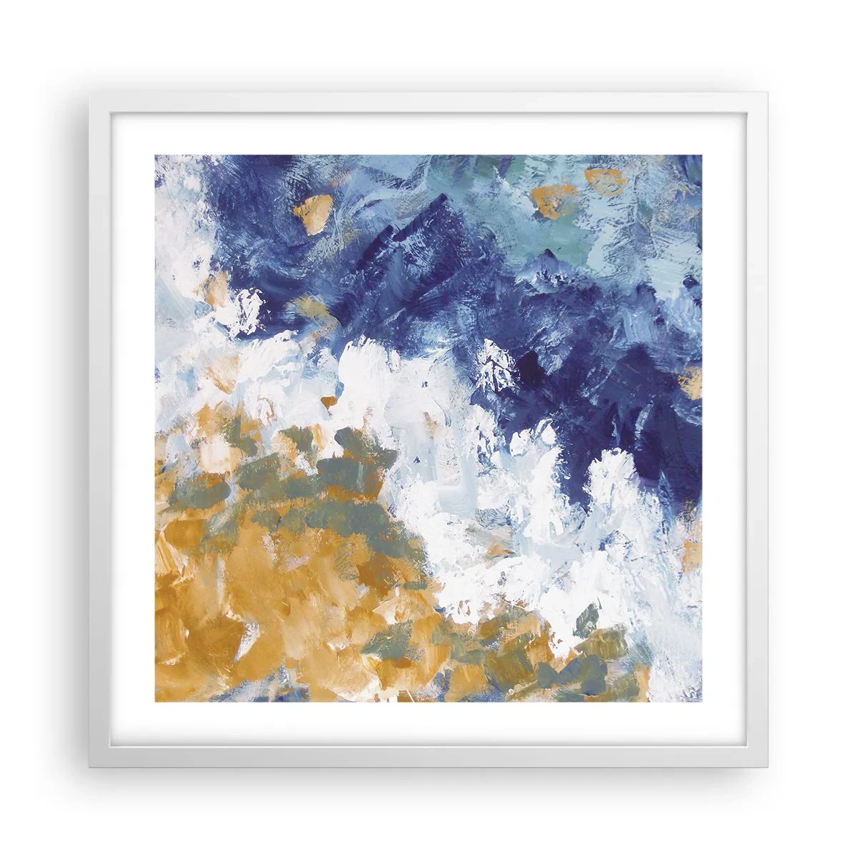 Affiche dans un cadre blanc - Poster - Danse des éléments - 50x50 cm