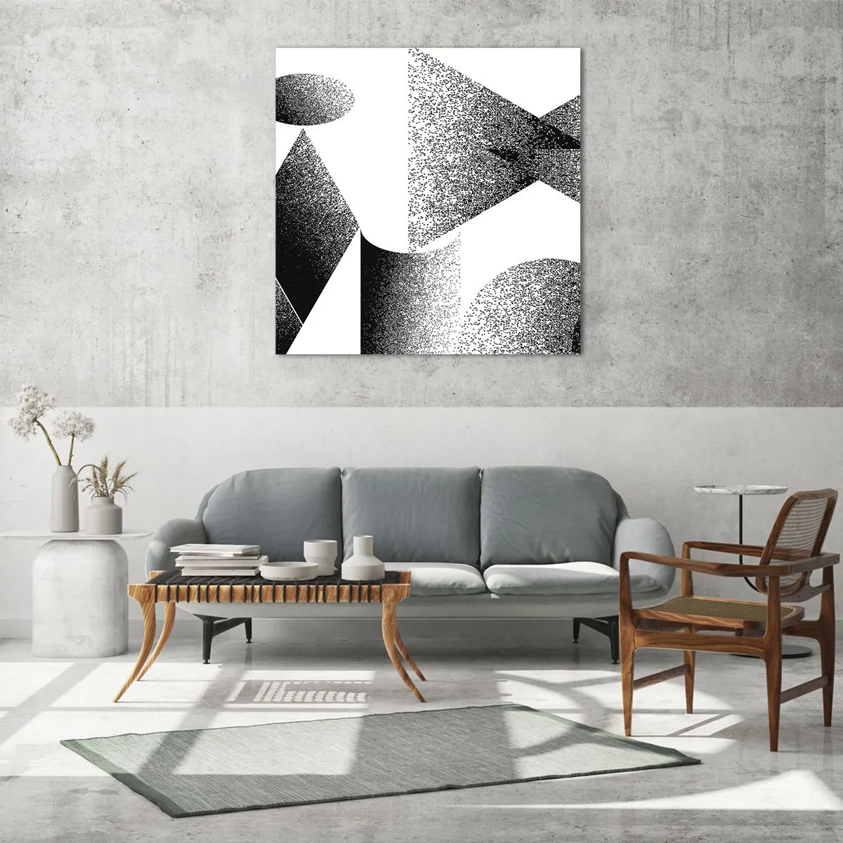 Impression sur verre - Image sur verre - Angles et ovales - 40x40 cm