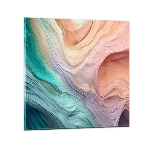 Impression sur verre - Image sur verre - Vague arc-en-ciel - 30x30 cm