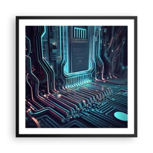 Affiche dans un cadre noir - Poster - Je pense comme ça… - 60x60 cm