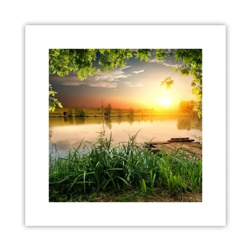 Affiche - Poster - Paysage dans un cadre verdoyant - 30x30 cm