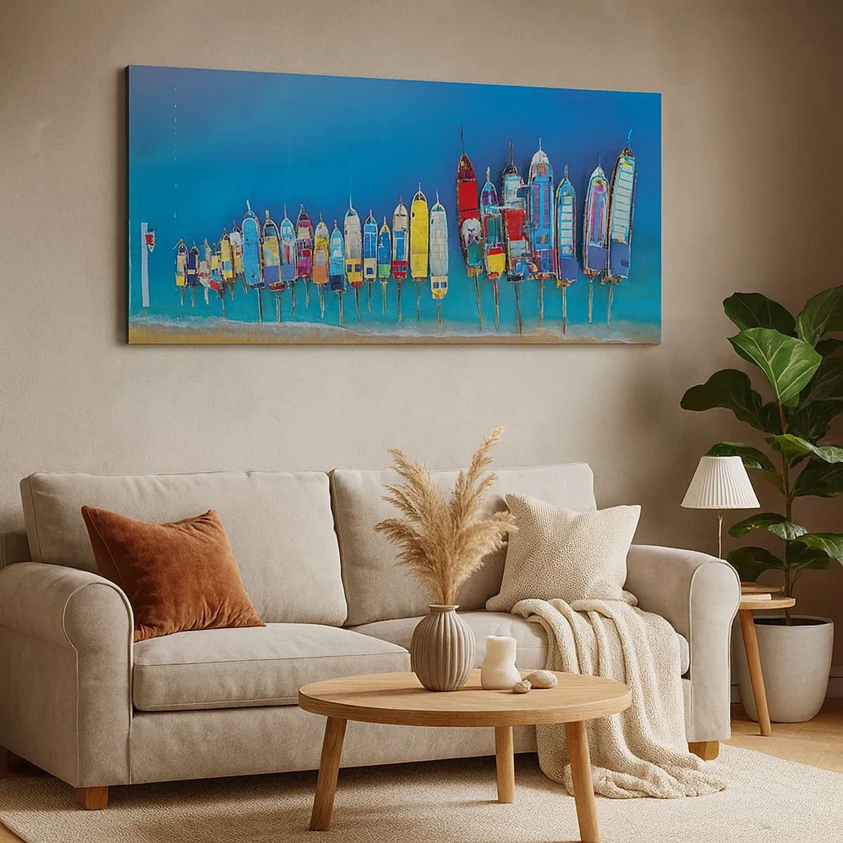 Impression sur toile - Image sur toile - Une vue à vol d'oiseau - 100x40 cm