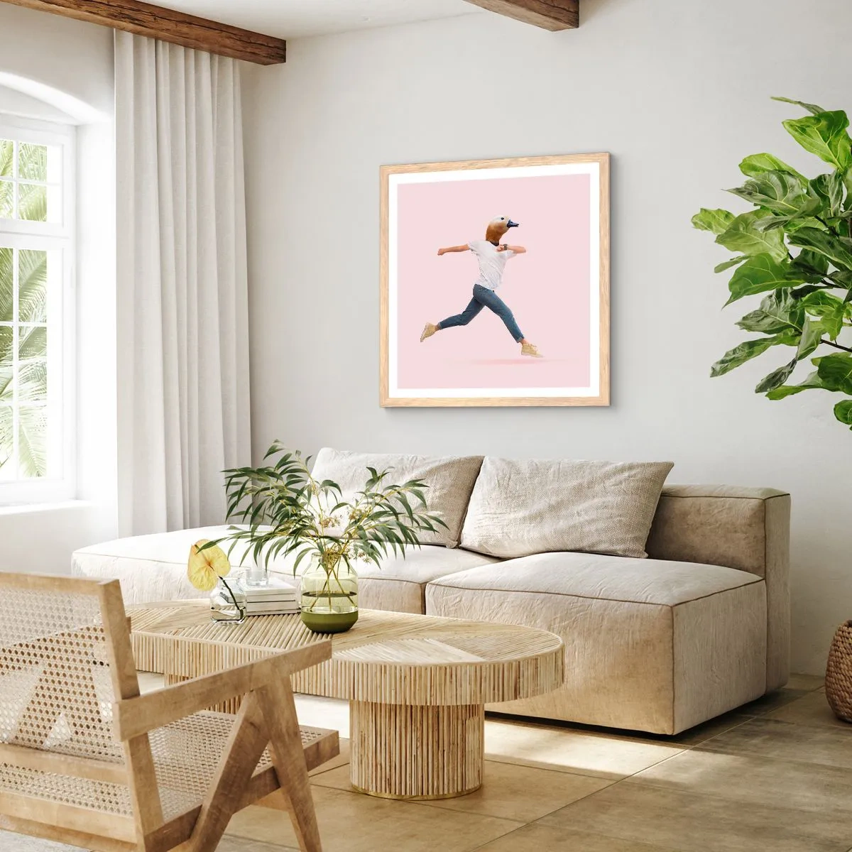 Affiche dans un chêne clair - Poster - Une pincée d'absurdité - 50x50 cm