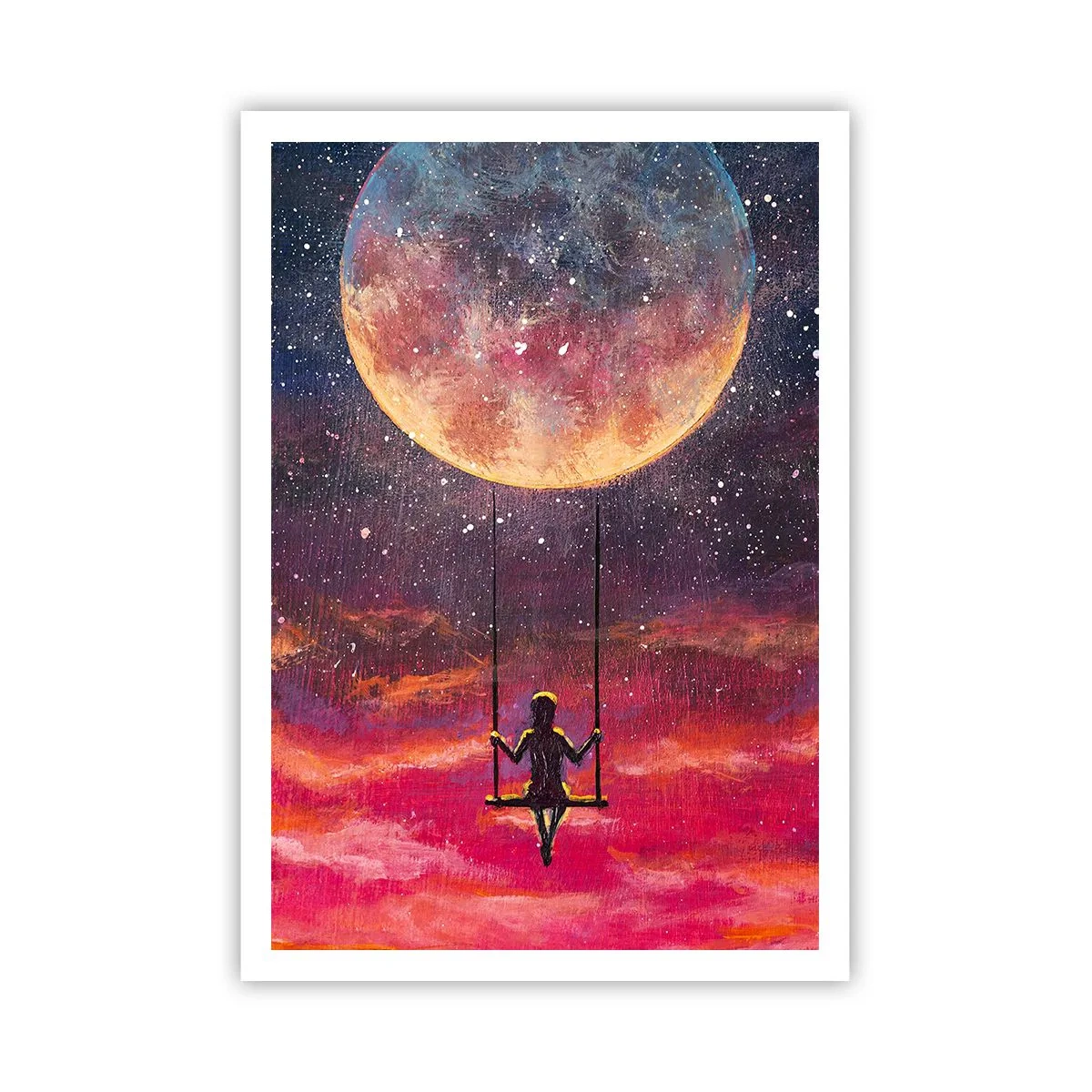 Affiche - Poster - Se balancer dans les nuages - 70x100 cm
