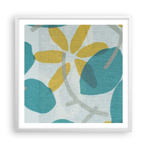 Affiche dans un cadre blanc - Poster - Wśród lazurowych liści - 60x60 cm