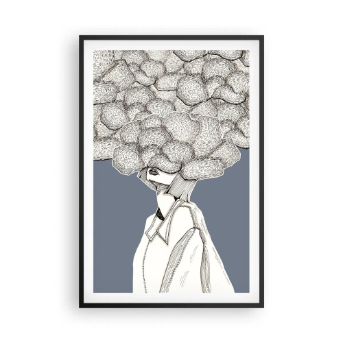 Affiche dans un cadre noir - Poster - La tête dans les nuages - 61x91 cm