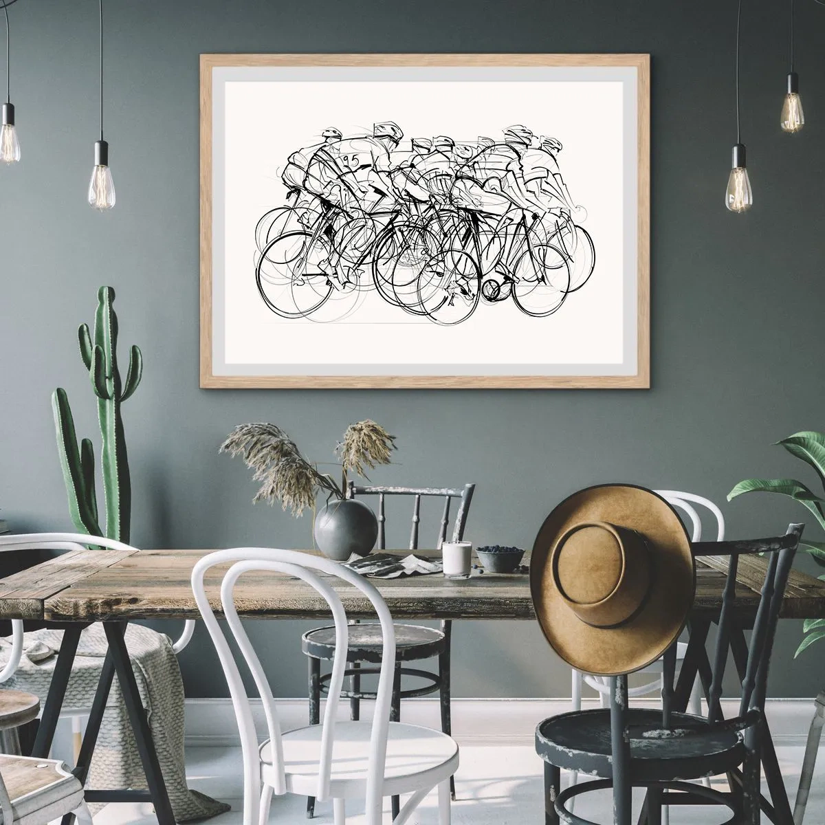 Affiche dans un chêne clair - Poster - Ensemble en équipe - 100x70 cm