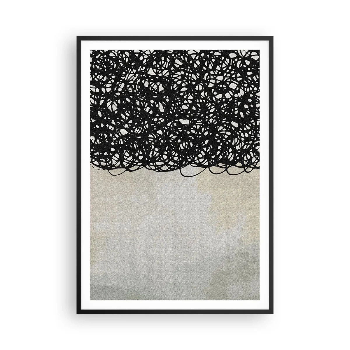 Affiche dans un cadre noir - Poster - Abstraction turbulente - 70x100 cm