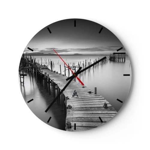 Horloge murale - Pendule murale - La paix d'un rivage oublié - 40x40 cm