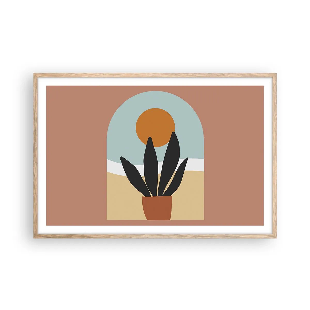 Affiche dans un chêne clair - Poster - Petits bonheurs - 91x61 cm