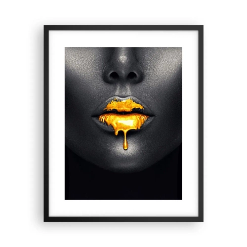 Affiche dans un cadre noir - Poster - Bouche d'or - 40x50 cm
