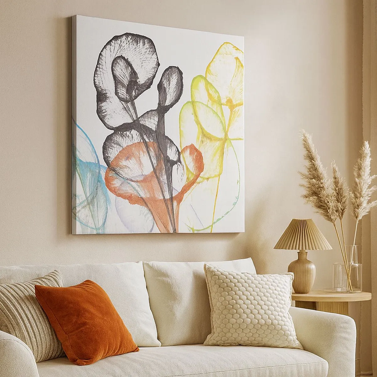 Impression sur toile - Image sur toile - Fleurs avec une âme - 30x30 cm