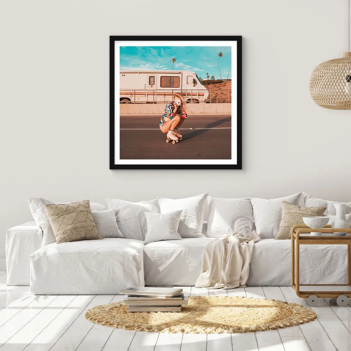 Affiche dans un cadre noir - Poster - Souriez s'il-vous-plait! - 50x50 cm