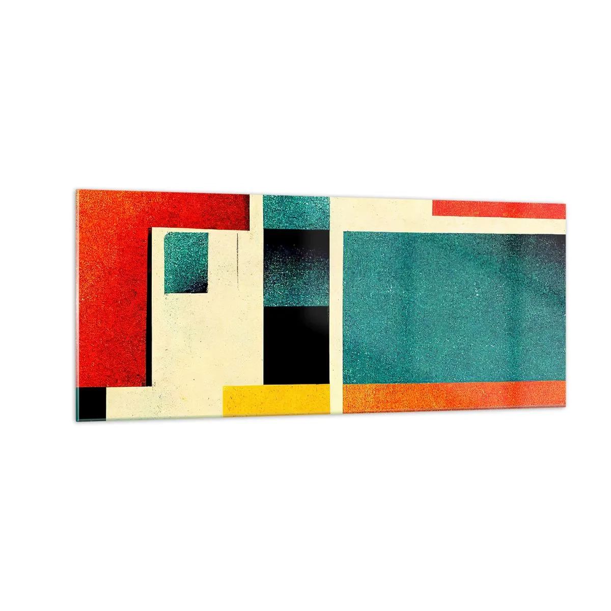 Impression sur verre - Image sur verre - Abstraction géométrique – bonne énergie - 100x40 cm