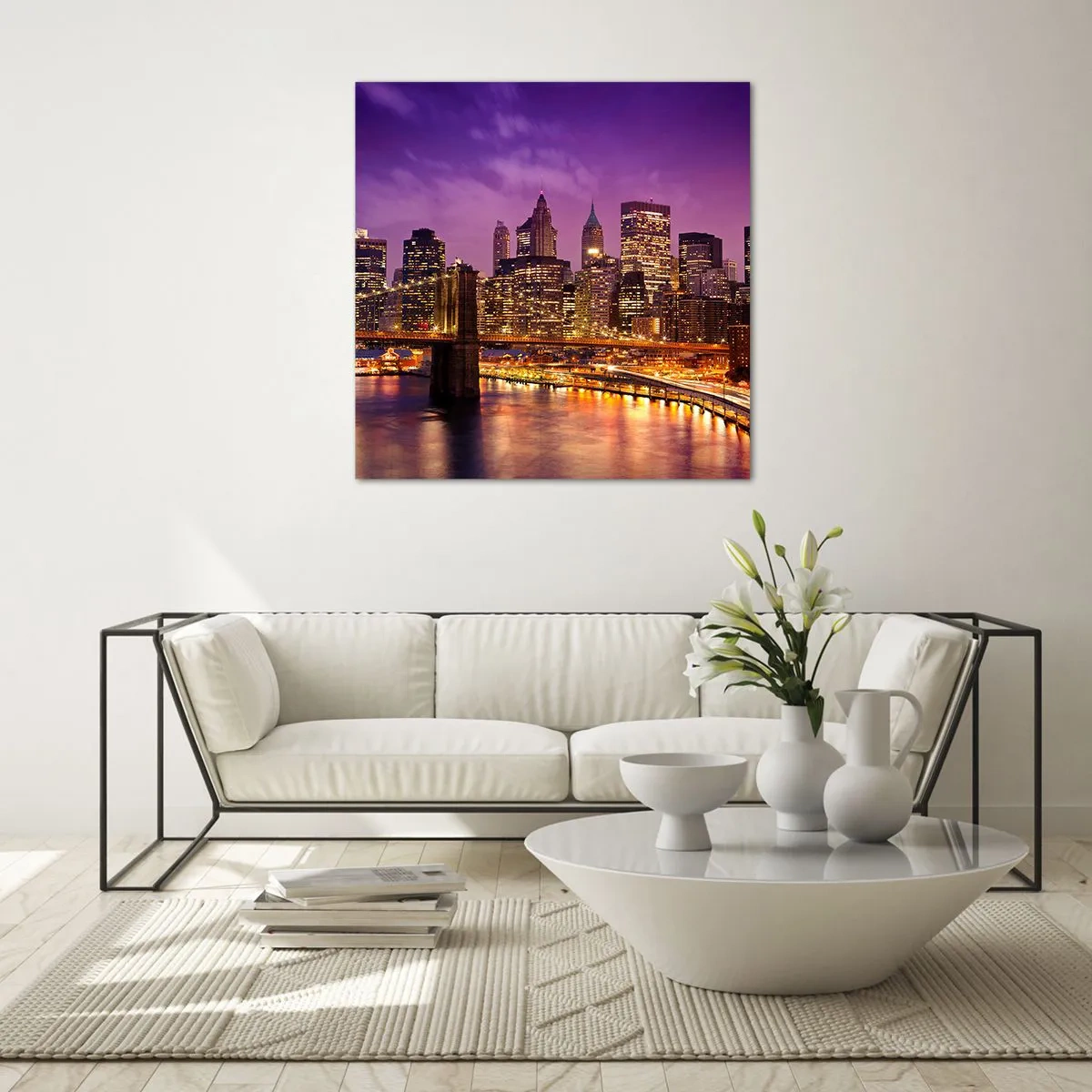 Impression sur verre - Image sur verre - Manhathann or violet - 30x30 cm