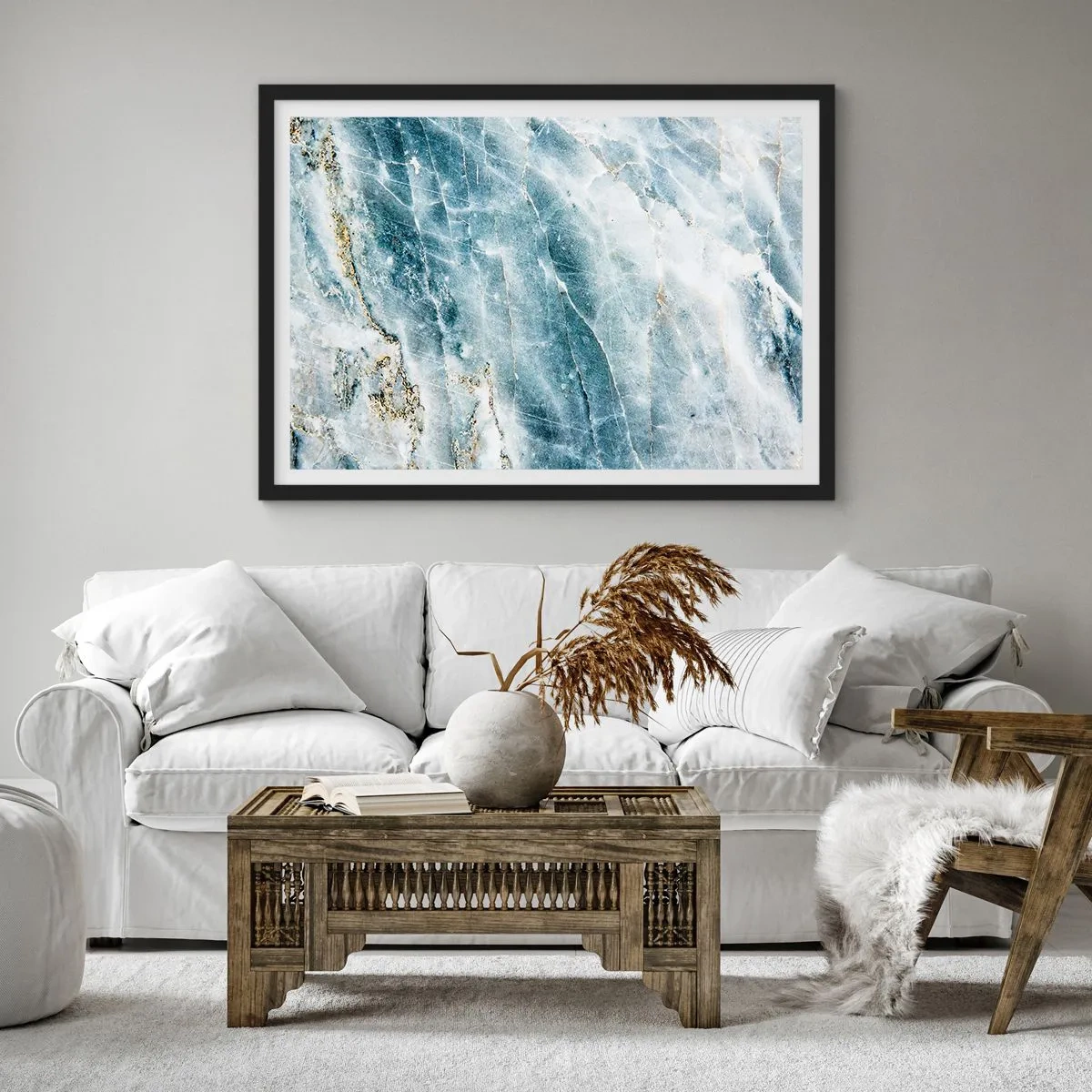 Affiche dans un cadre noir - Poster - Monde de glace - 50x40 cm