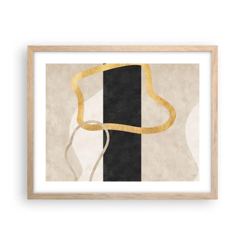 Affiche dans un chêne clair - Poster - Formes emmellées - 50x40 cm
