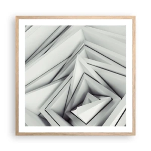 Affiche dans un chêne clair - Poster - Bourgeon d’angles vifs - 60x60 cm