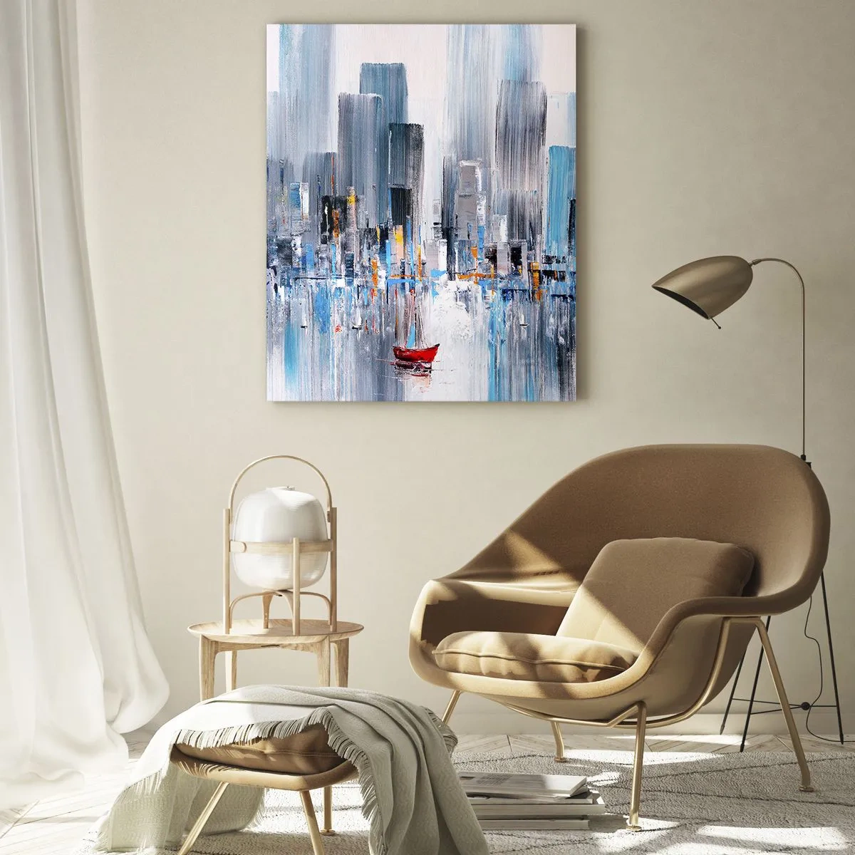 Impression sur verre - Image sur verre - Une métropole au bord de la baie - 80x120 cm