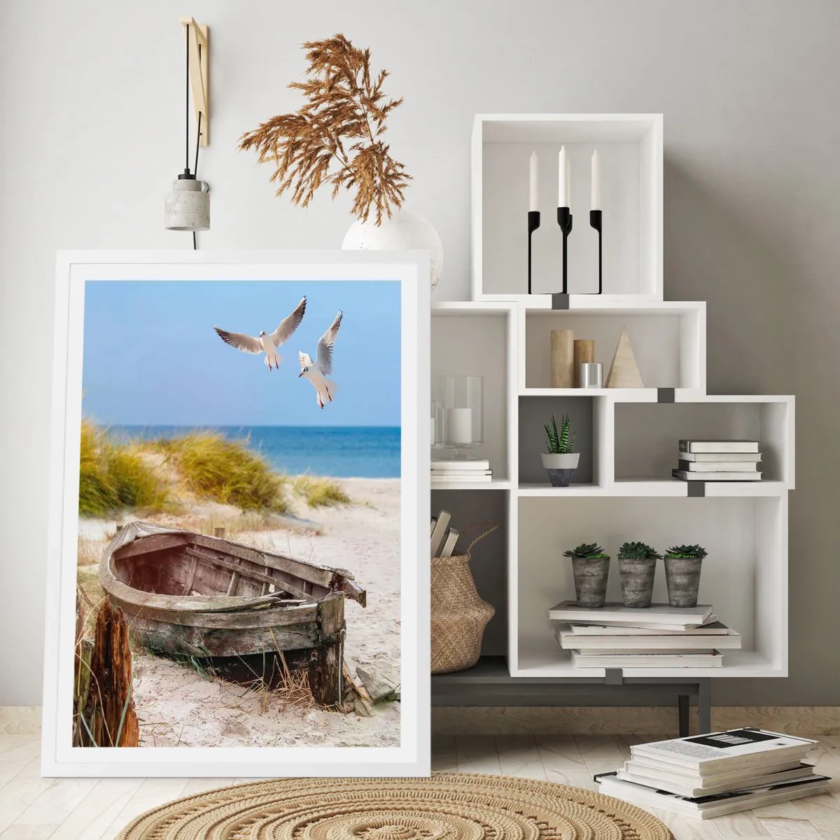 Affiche dans un cadre blanc - Poster - Bain de vent - 30x40 cm