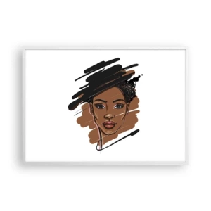 Affiche dans un cadre blanc - Poster - Doux comme le chocolat - 100x70 cm